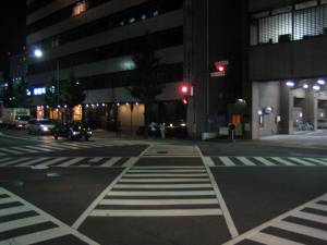 bekannte Strassenkreuzung in Kyoto